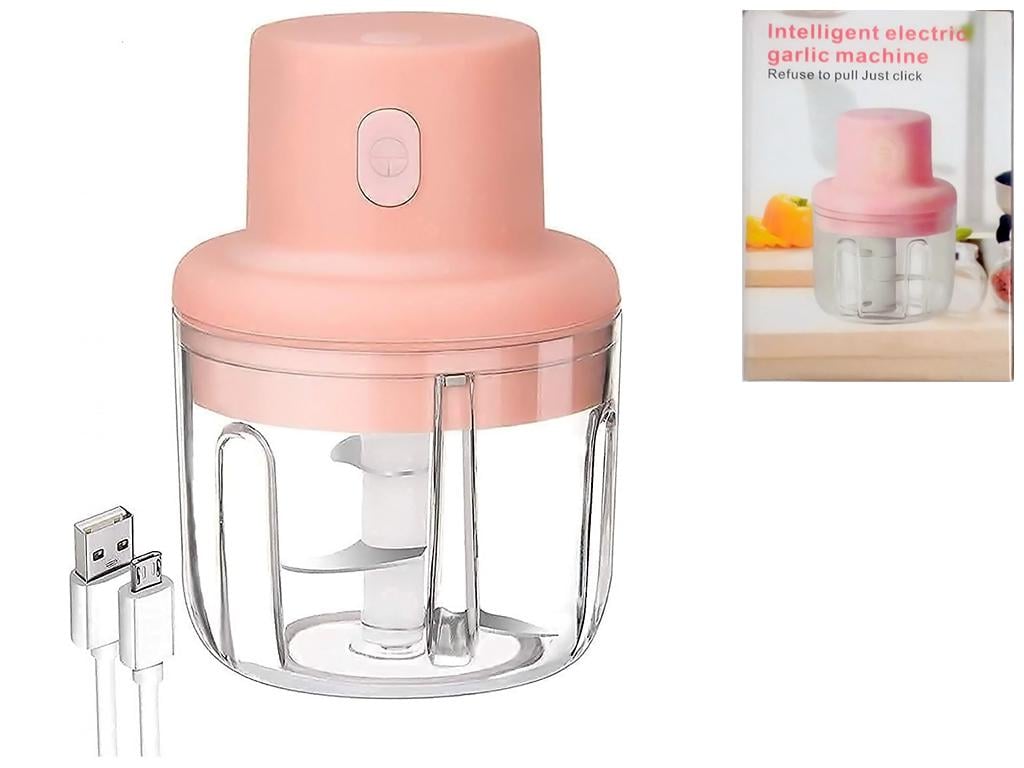 Подрібнювач-блендер 45 Вт з USB зарядкою 250 мл Рожевий (32470128)