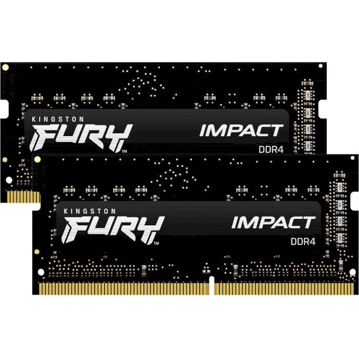 Модуль памяти Kingston Fury Impact KF432S20IBK2/32 DDR4/32Gb(2x16)/3200MHz для ноутбуков Black - фото 2 Модуль памяти Kingston Fury Impact KF432S20IBK2/32 DDR4/32Gb(2x16)/3200MHz для ноутбуков Black - фото 2