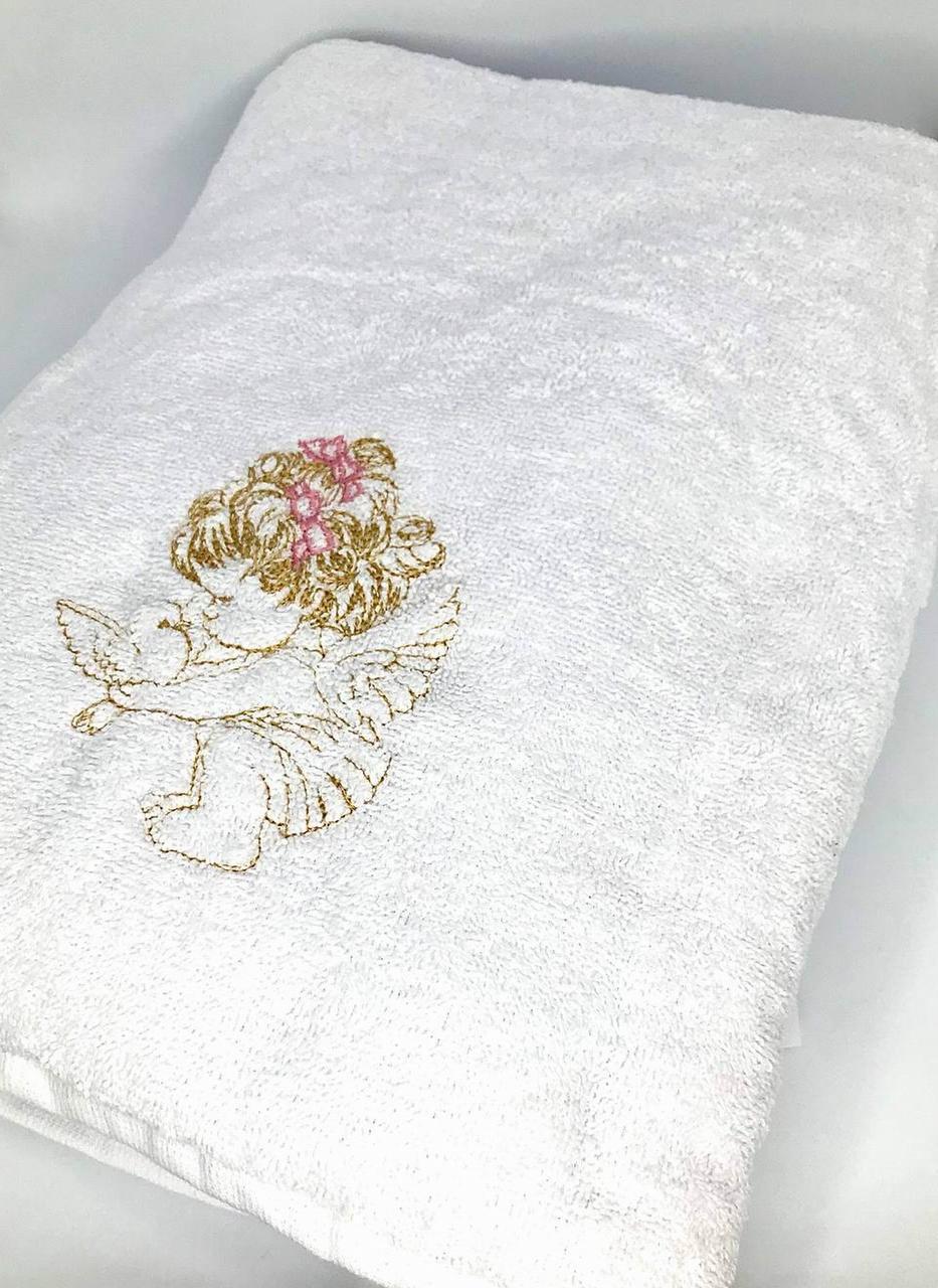 Крижма для хрещення Penetka з вишивкою Рожеве янголятко 150x100 см Білий (6493.150.100.91.5) Крижма для хрещення Penetka з вишивкою Рожеве янголятко 150x100 см Білий (6493.150.100.91.5)