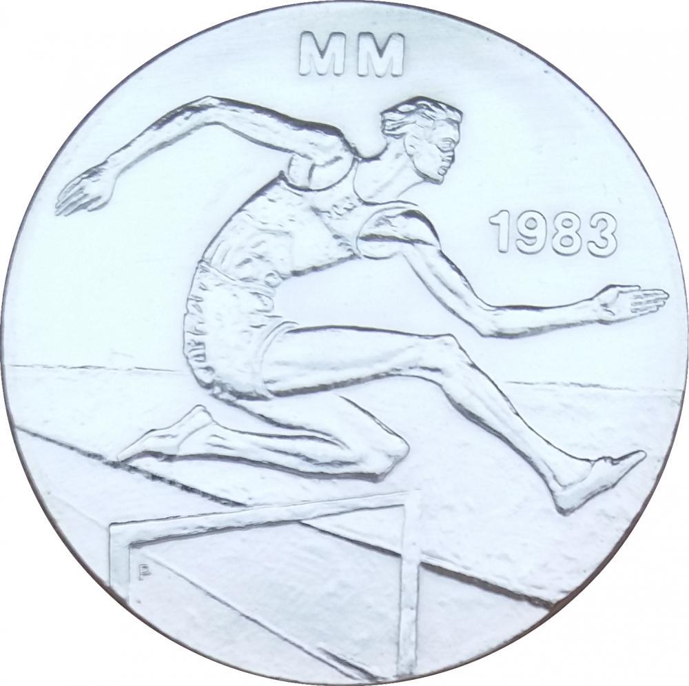 Коллекционная монета Финляндия 50 марок 1983 «Чемпионат Европы по легкой атлетике в Хельсинки» Серебро AU-UNC KM 61 (М09562)