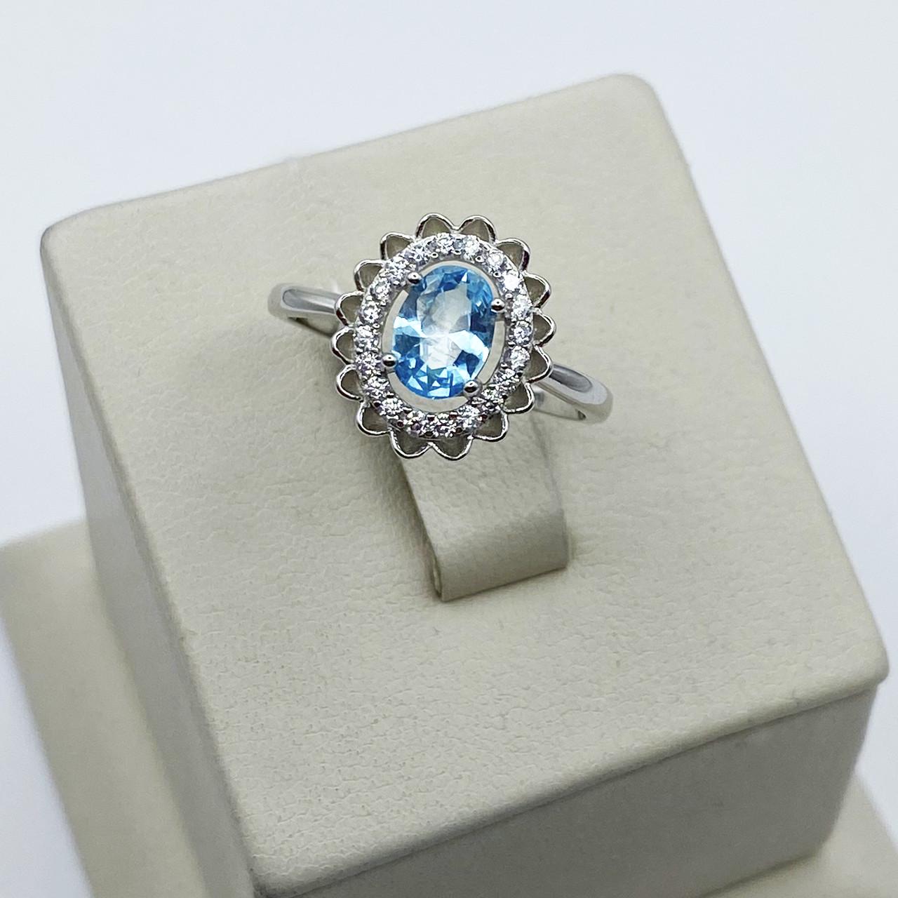 Кольцо серебряное с голубым кварцем р. 16,5 2,22 г (2017965944)