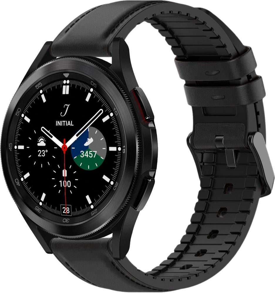 Ремешок кожаный Tamyx для Galaxy Watch 4 Classic 46 мм Black (31587-2B)