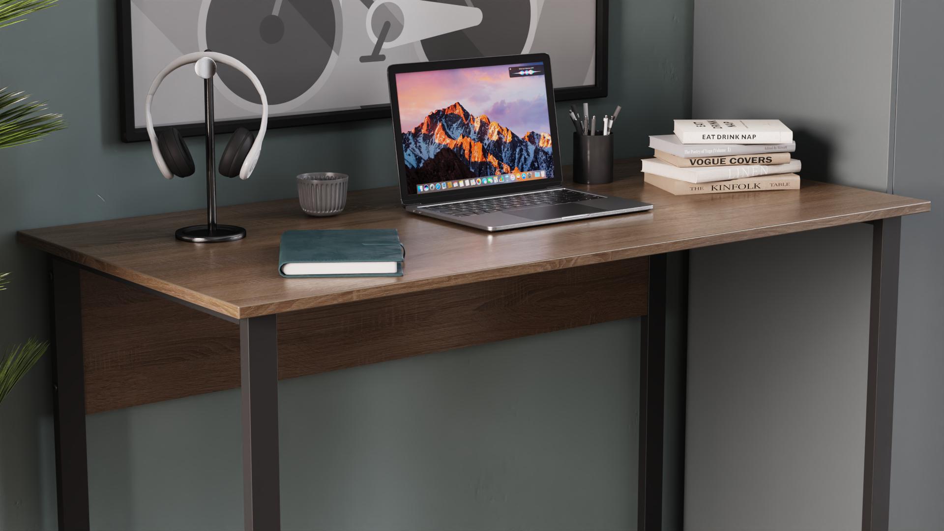 Комп'ютерний стіл Ferrum-decor Курт ДСП 16 мм 75x140x70 см Чорний/Дуб Сонома Трюфель (FRD-103944) - фото 2 Комп'ютерний стіл Ferrum-decor Курт ДСП 16 мм 75x140x70 см Чорний/Дуб Сонома Трюфель (FRD-103944) - фото 2