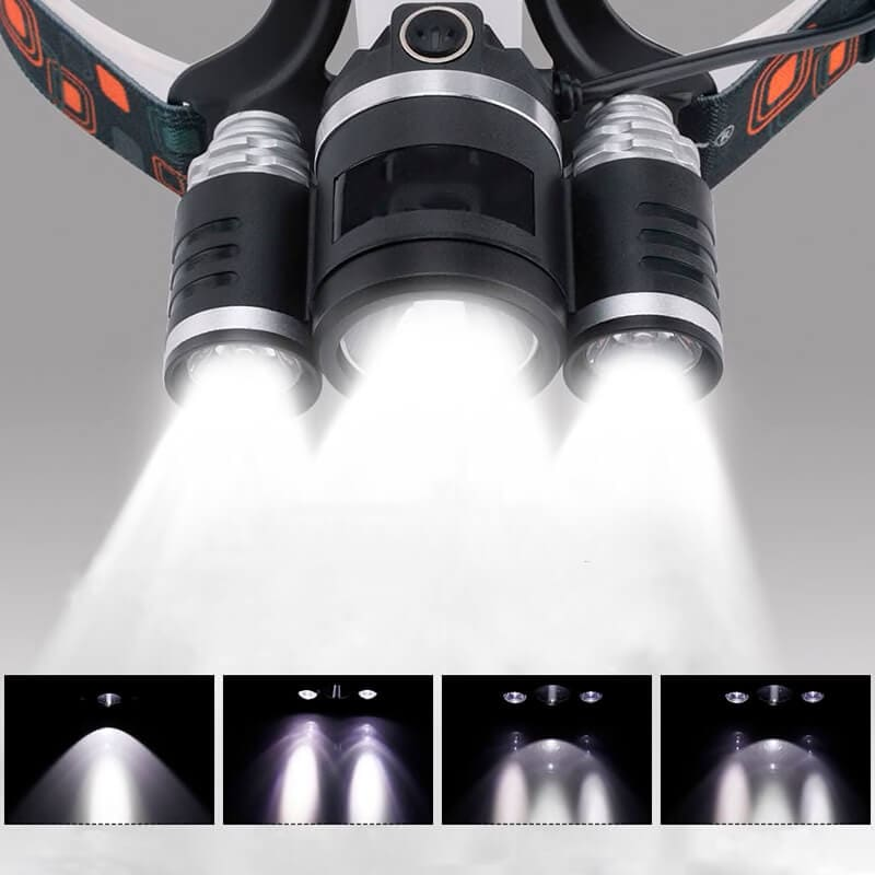 Фонарь налобный с тремя светодиодами (29433634) - фото 4