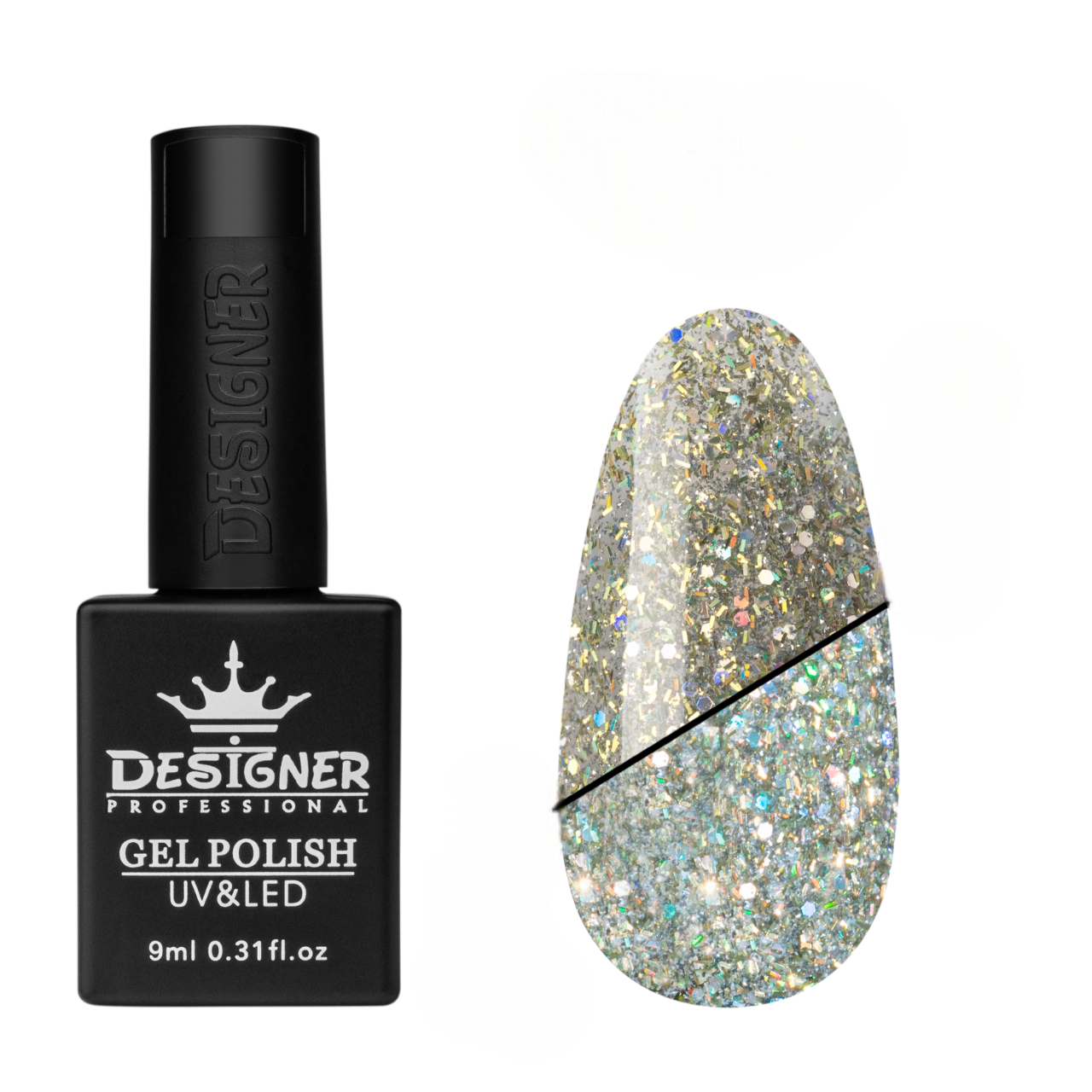 Гель-лак светоотражающий Designer Professional Disco shine с блестками хамелеон 9 мл Желтый 552 Гель-лак светоотражающий Designer Professional Disco shine с блестками хамелеон 9 мл Желтый 552