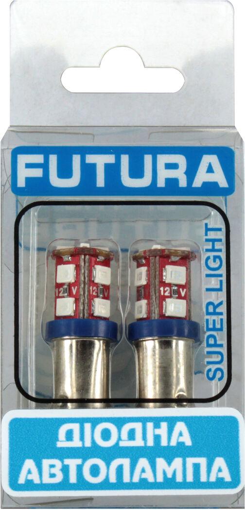 Лампочка FUTURA с цоколем LED T4W SMD 12 диодов 12V-2,5Вт BA9s 2 шт. Синий (70612)