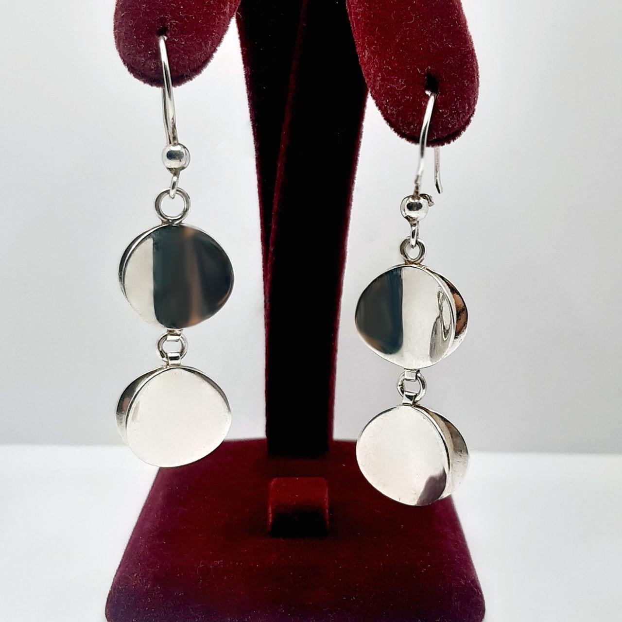 Серьги серебро петли висячие родий 925° 9,80 г (С-271)