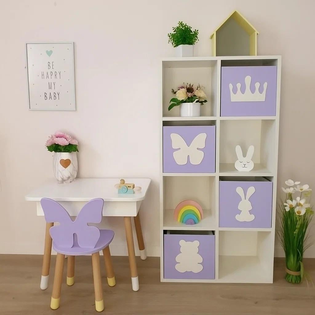 Стеллаж для игрушек и книг на 8 ячеек Gap ST8 White/Lav