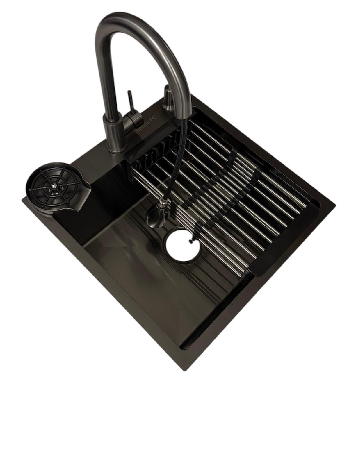 Мийка кухонна Britc 5050 PVD і висувний змішувач з нержавіючої сталі Мийка кухонна Britc 5050 PVD і висувний змішувач з нержавіючої сталі