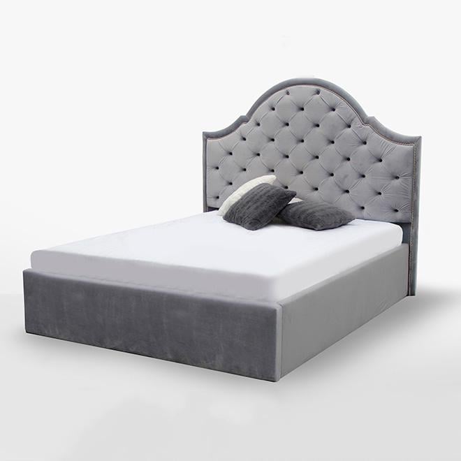 Кровать двуспальная MiroMark Милана с мягким изголовьем и подъемным механизмом и каркасом без матраса 160х200 см Серый (SF-46-ML)