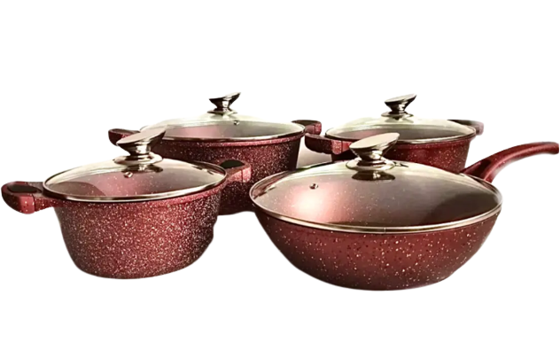 Набор посуды Benson Elite BN 334 из 8 пр. Red