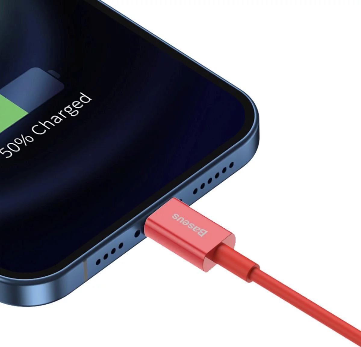 Кабель для зарядки iPhone BASEUS Superior Series Fast Charging Lightning 2,4 A 1 м Красный (20786537) - фото 3