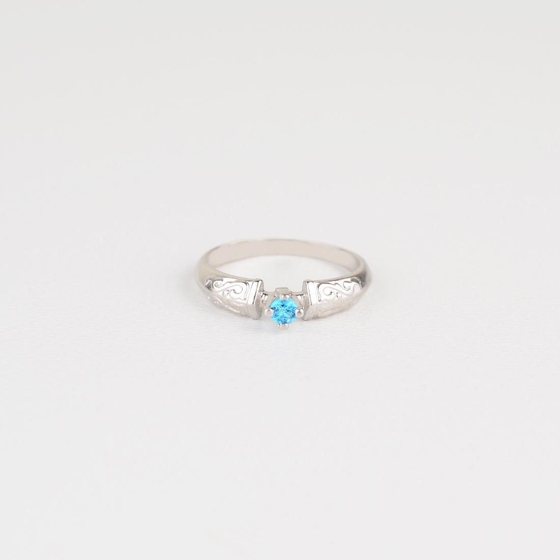 Кольцо серебряное с кубическим цирконием родированное 20 (19-krb)