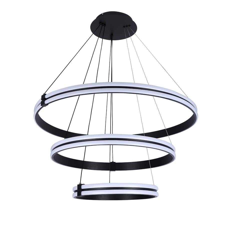 Люстра підвісна світлодіодна кільця Levistella 7871220 400/600/800 BK Чорний