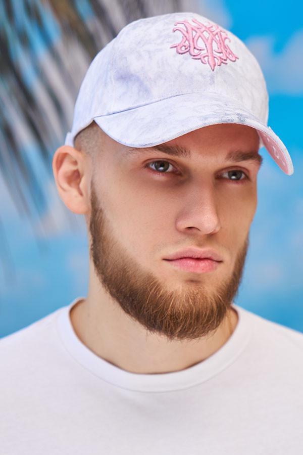 Бейсболка с вышивкой Braxton Wolf-M унисекс тай-дай Серый (1300)