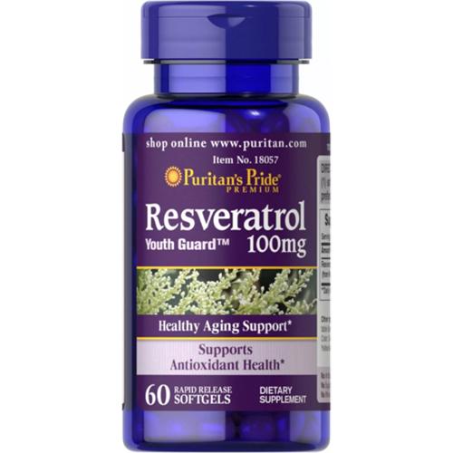 Ресвератрол Puritan's Pride Resveratrol 100 мг 60 Softgels