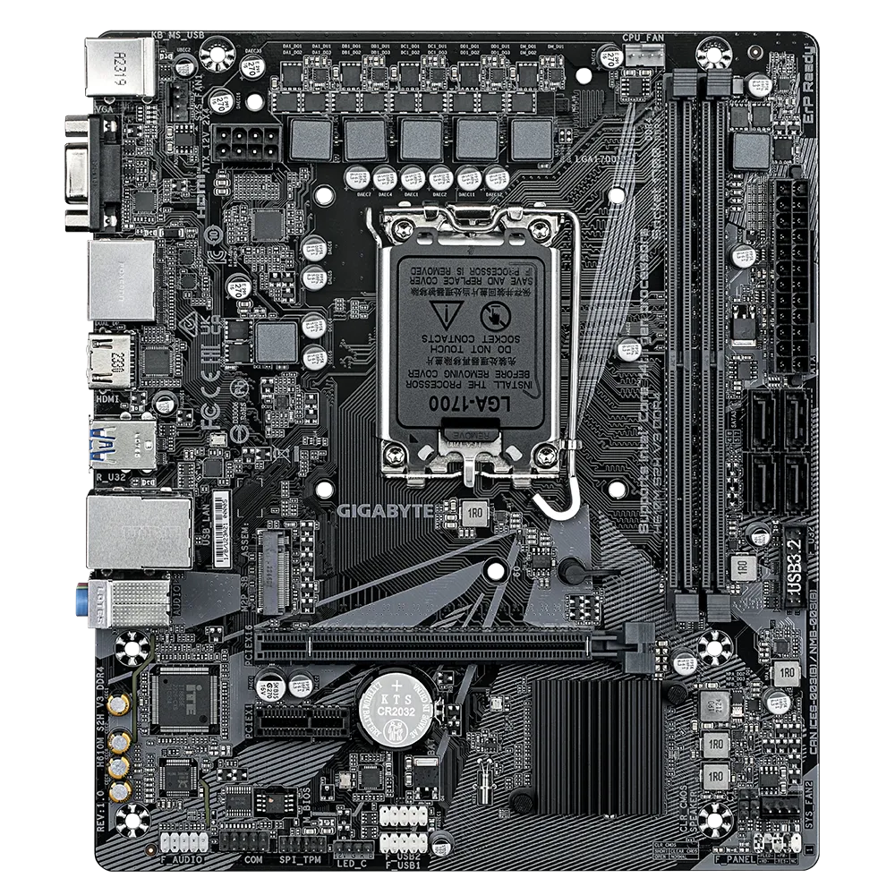 Материнська плата Gigabyte H610 S2H V3 Intel H610 Socket 1700 2xDDR4 MicroATX (597545)