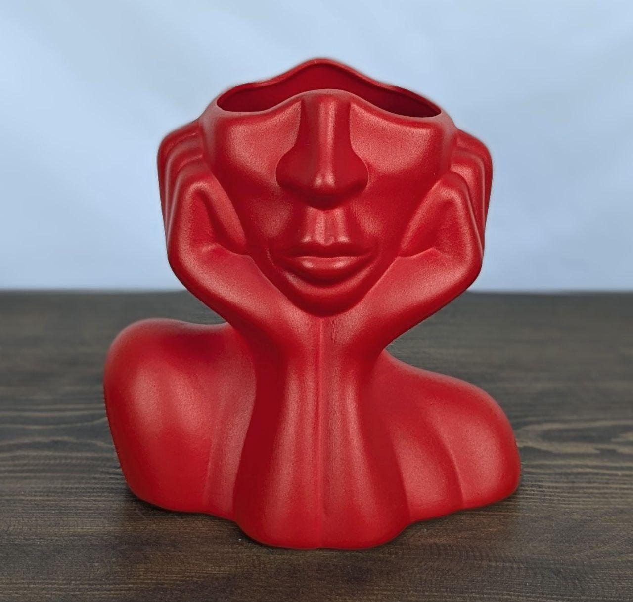 Ваза Nana Ceramics Леди муар 22 см Красный