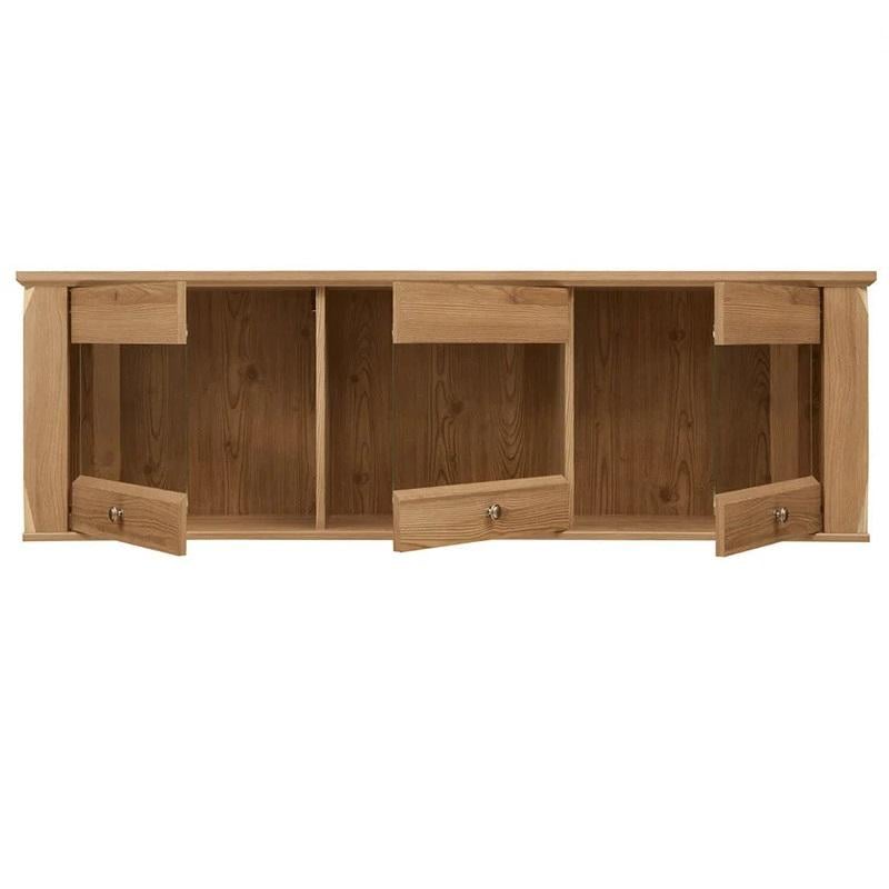 Полка-витрина Gerbor Holding SFW3W Граф 1560х330х495 мм Орех верона