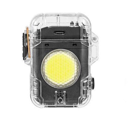 Фонарик аккумуляторный LED D52-2-COB с зажигалкой Черный