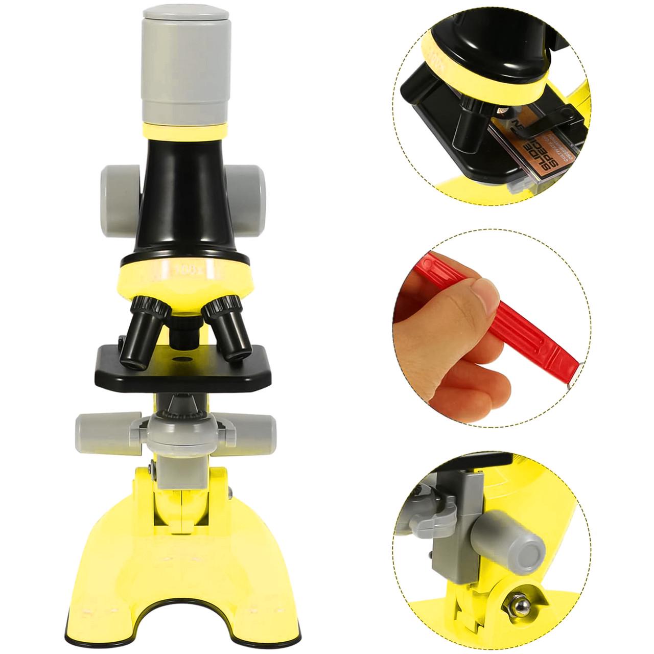 Микроскоп детский OEM 1012A-1 с увеличением 1200х Желтый - фото 2 Микроскоп детский OEM 1012A-1 с увеличением 1200х Желтый - фото 2