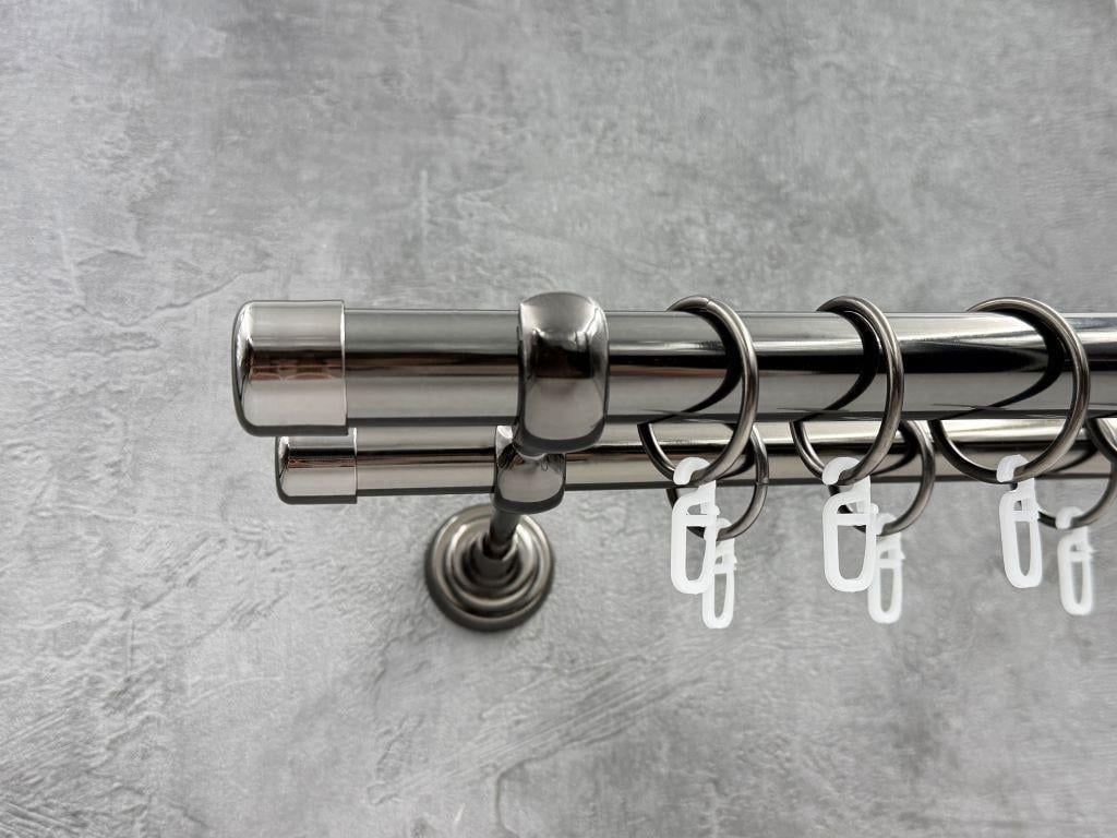 Карниз Quadrum Заглушка гладкая штанга двойной открытый 25/19 мм 240 см Оникс