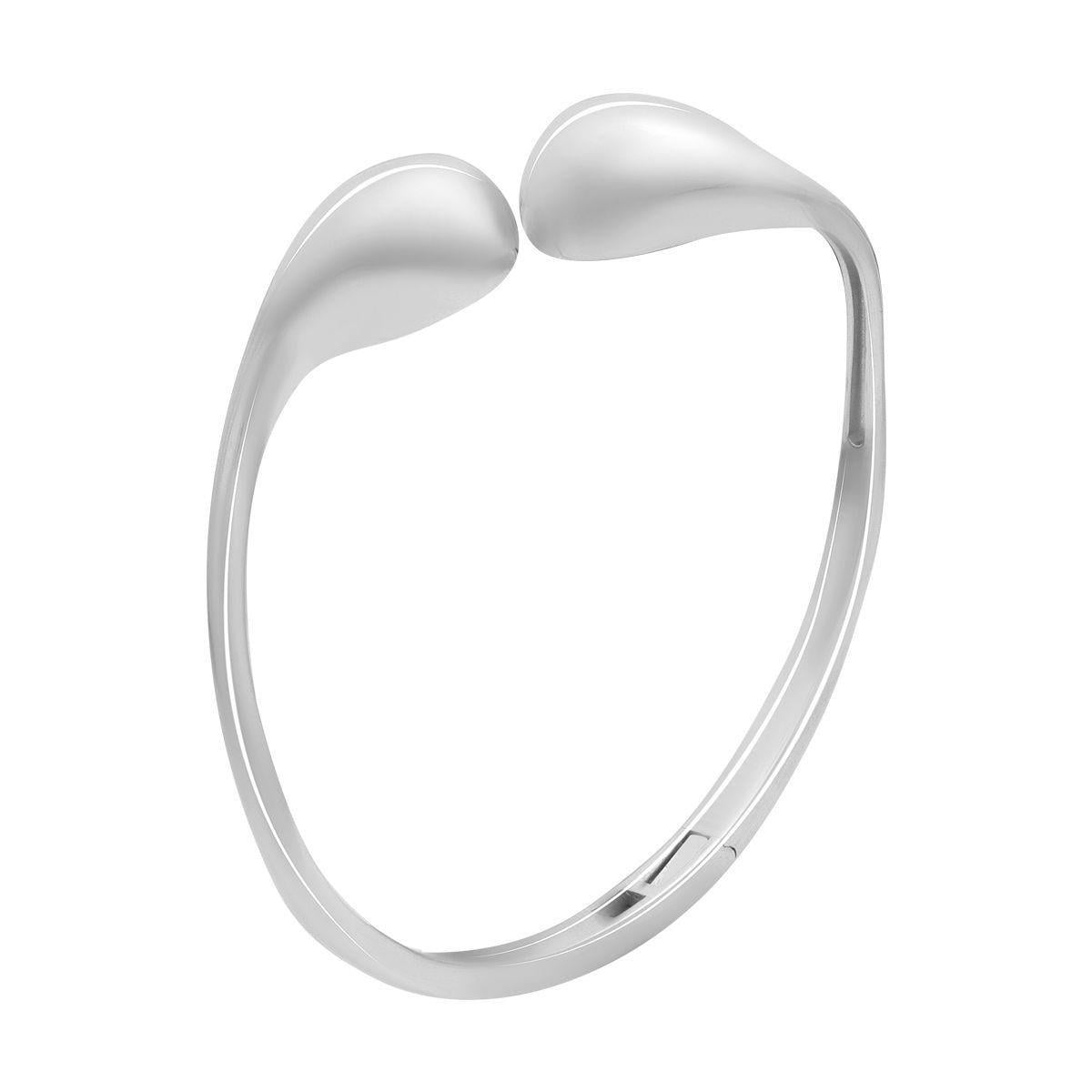 Браслет серебряный жесткий с дизайнерским акцентом