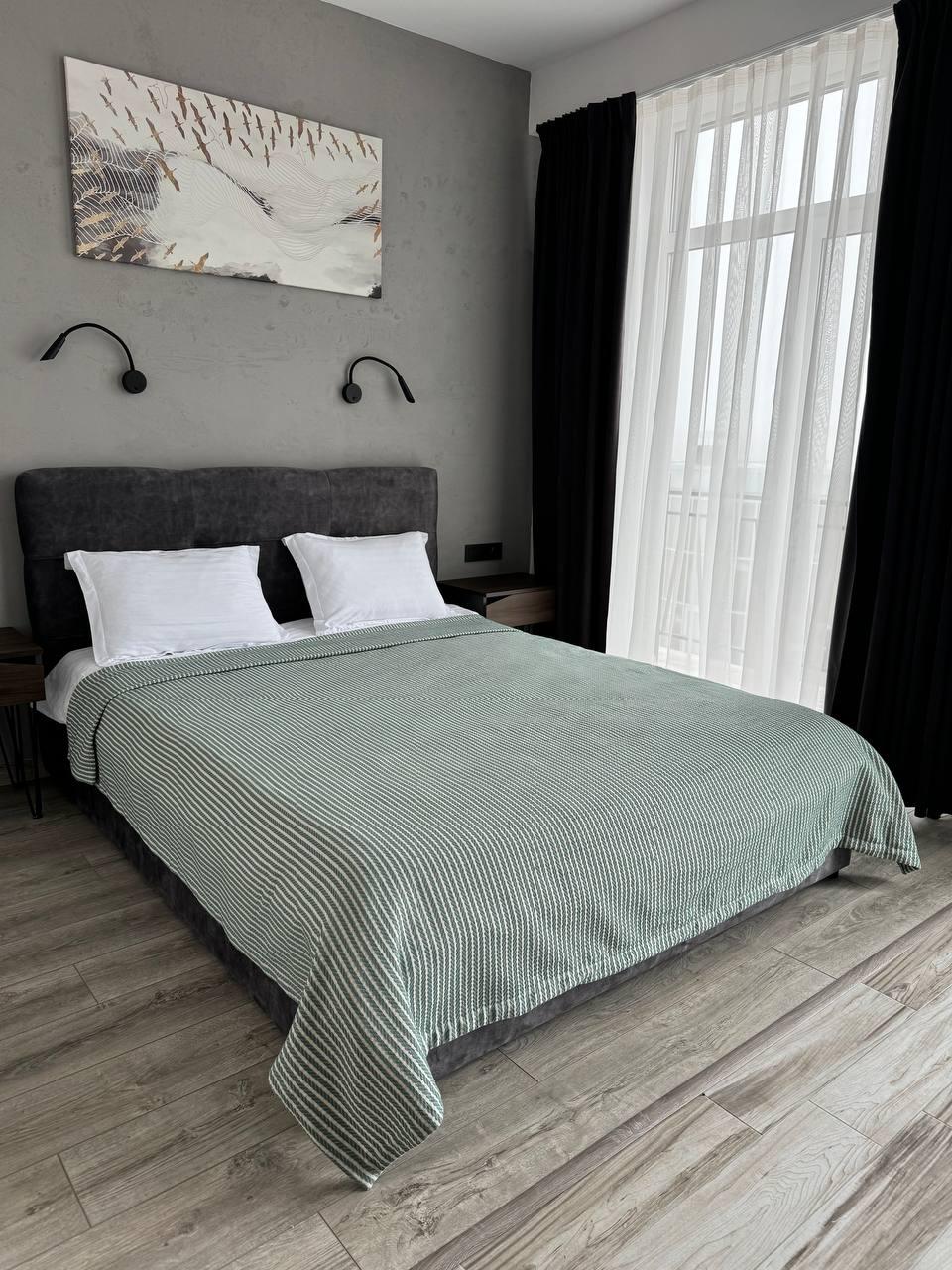 Плед хлопковый Косичка комбинированная 220x230 см Ментоловый (11812-F7-220x230cm) - фото 9 Плед хлопковый Косичка комбинированная 220x230 см Ментоловый (11812-F7-220x230cm) - фото 9