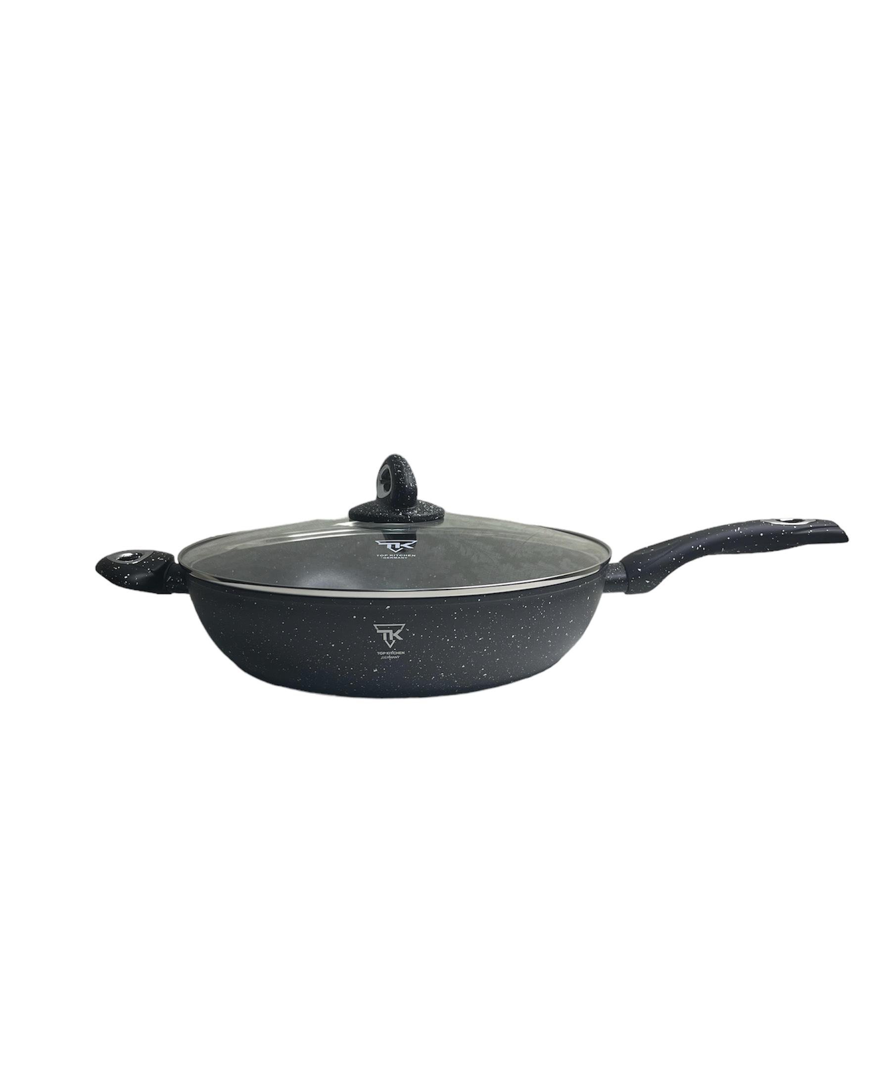 Сковорідка з кришкою Top Kitchen LK-41 з антипригарним покриттям 32 см Чорний (15024827)