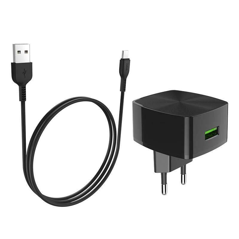 Зарядний пристрій універсальний Hoco C70A з кабелем USB-C (21591203)