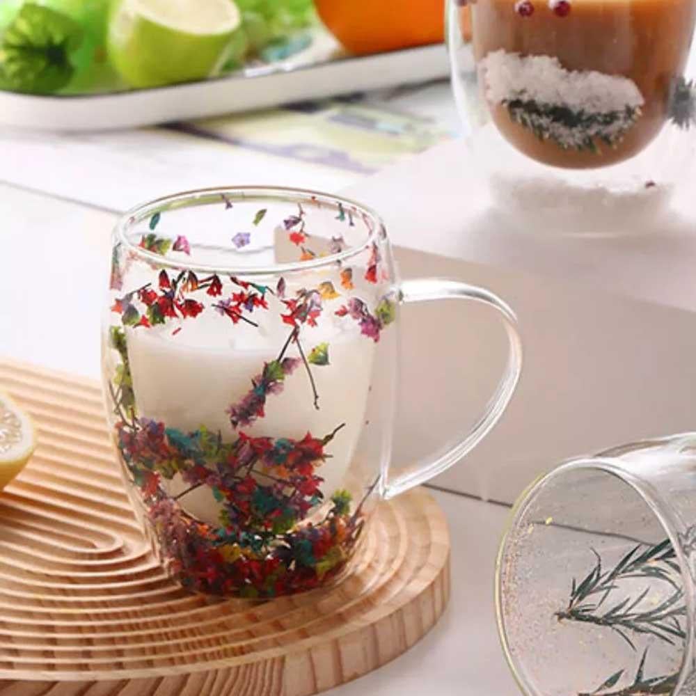 Чашка стеклянная с двойным дном и сушеницами 350 мл (37-118168) - фото 5