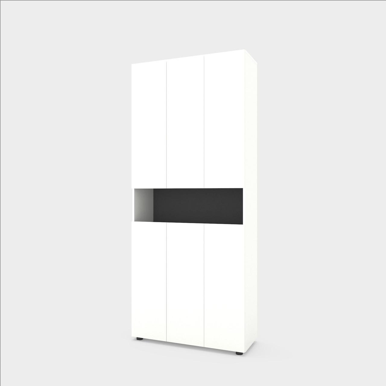Шафа Metkas Home B001 ЛДСП 900x350x2130 мм Білий сніг/Антрацитовий