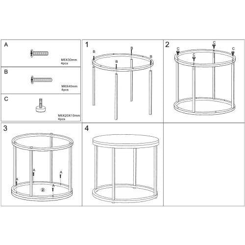 Журнальный столик Signal DION комплект Черный мрамор/Черный (DIONCMAC) - фото 5 Журнальный столик Signal DION комплект Черный мрамор/Черный (DIONCMAC) - фото 5