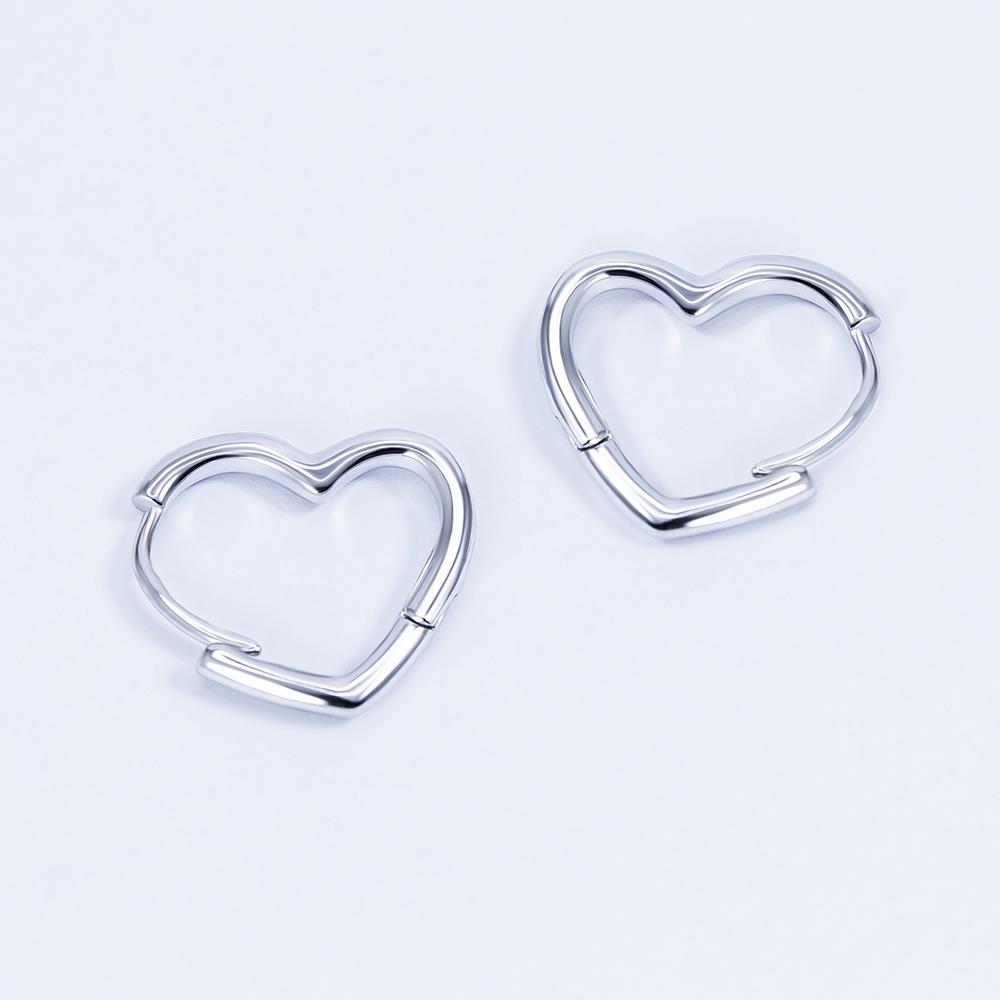 Срібні сережки-серця (s2-107)
