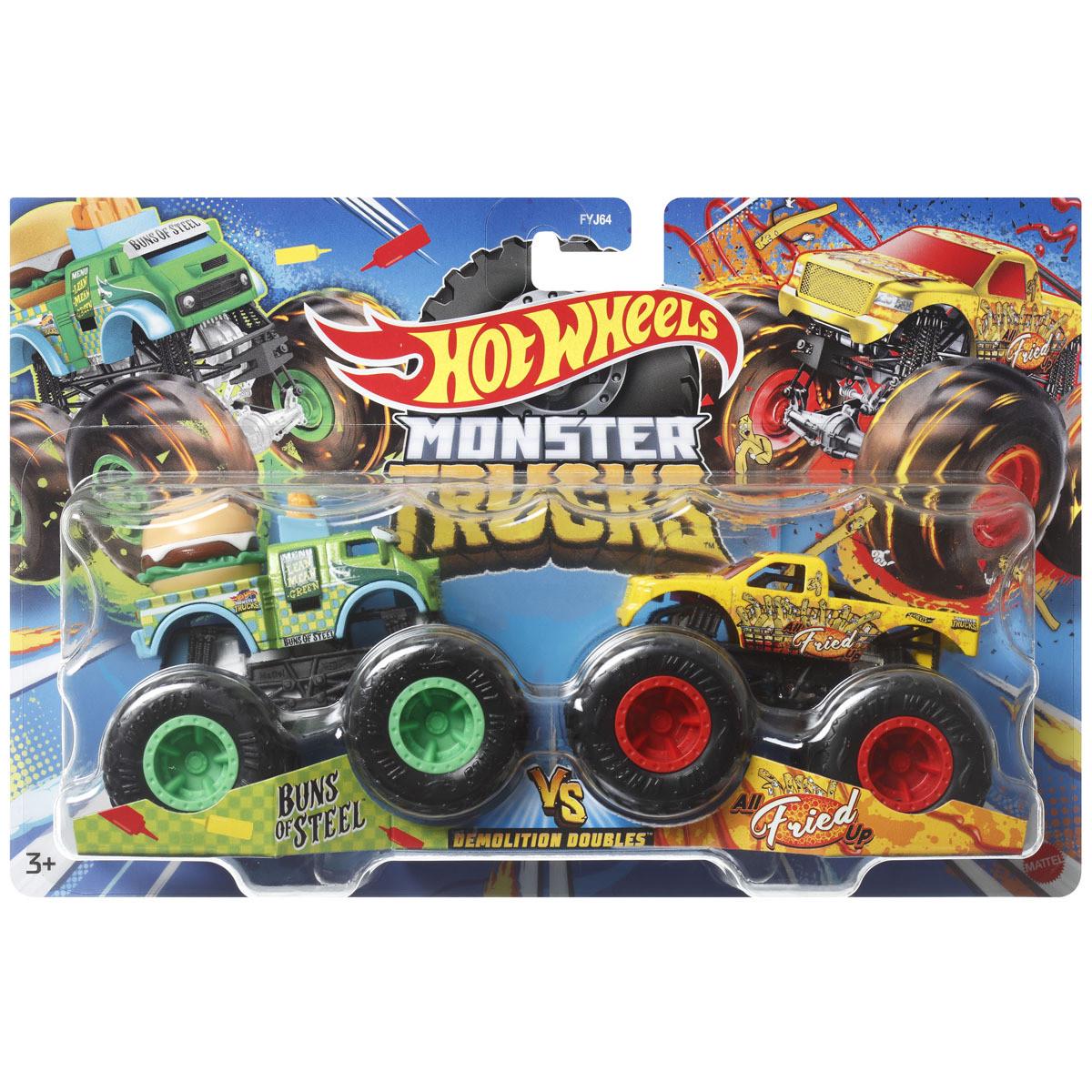 Набір машинок Hot Wheels Monster trucks Buns of Steel and All Fried Up 1:64 (FYJ64/HLT64)