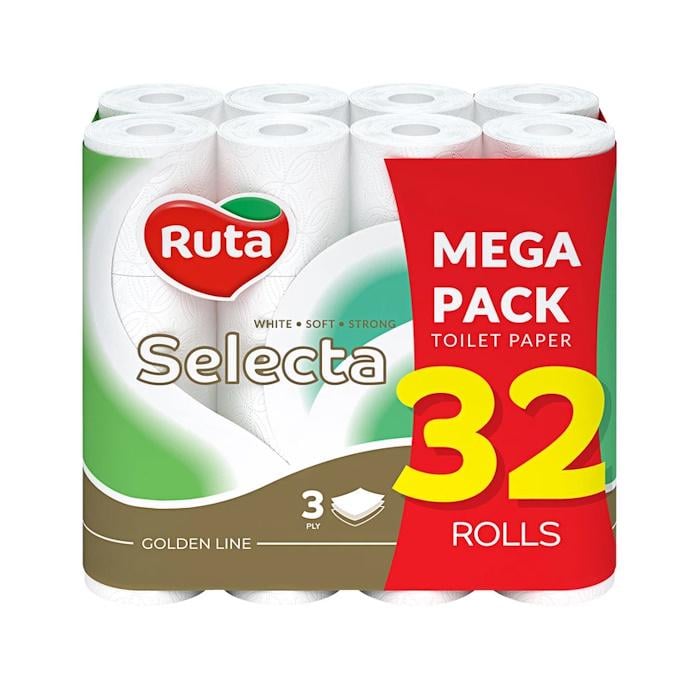 Туалетний папір тришаровий Ruta Selecta 32 рулони (6945)