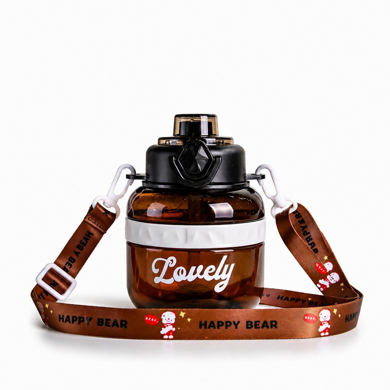 Бутылка для воды Lovely с трубочкой и защитой от протечек BPA Free 700 мл Коричневый (2932374563)