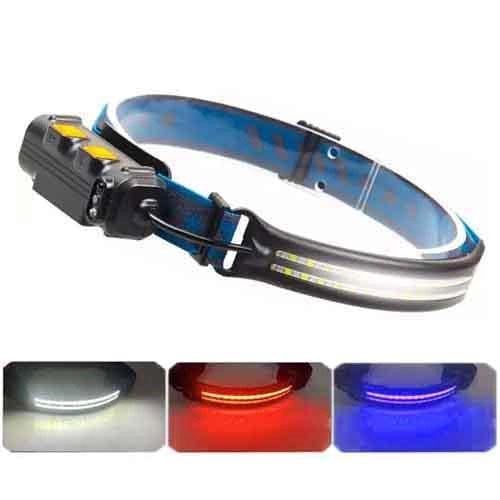 Ліхтар налобний BL-W691-2COB акумуляторний з датчиком руху White/Red/RGB (ws34987) - фото 2