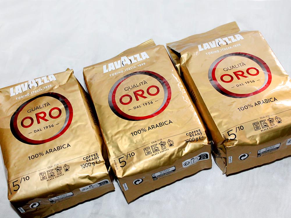 Кофе в зернах натуральный Lavazza Qualita Oro 3 уп. 3 кг