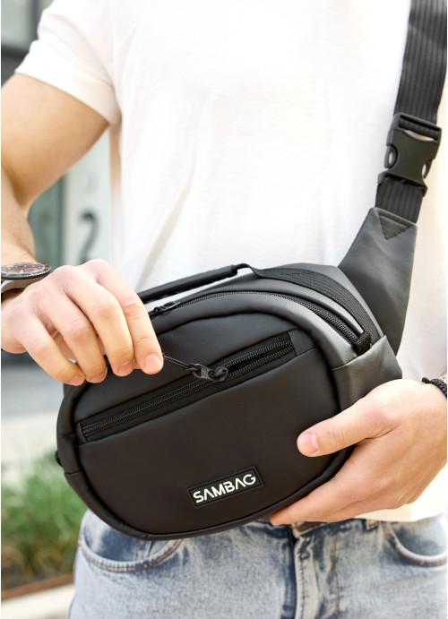 Мужская сумка Sambag через плечо из экокожи Черный (9530301017)