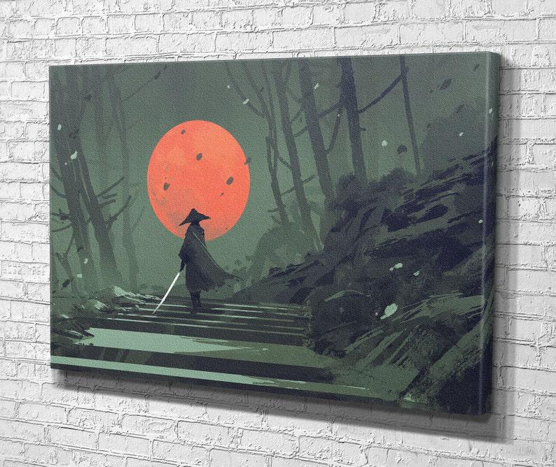 Картина для интерьера Загадочный самурай 51x34 см (760)