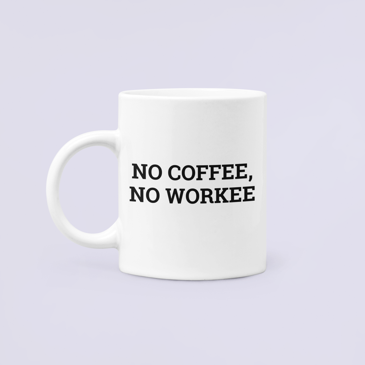 Чашка керамическая с принтом "No coffee no workee" 330 мл Белый