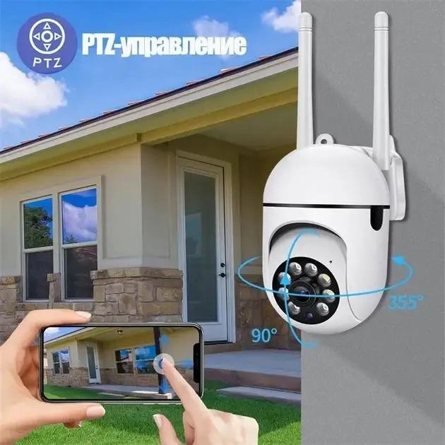 Вулична WIFI камера відеоспостереження Easy Cam CLOUD STORAGE IP66 поворотна 360° з віддаленим доступом/нічною зйомкою і датчиком руху (12382919) - фото 9