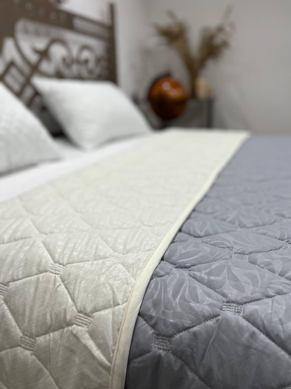 Летнее одеяло/покрывало Casablanket двухстороннее 220х230 см Серый - фото 2