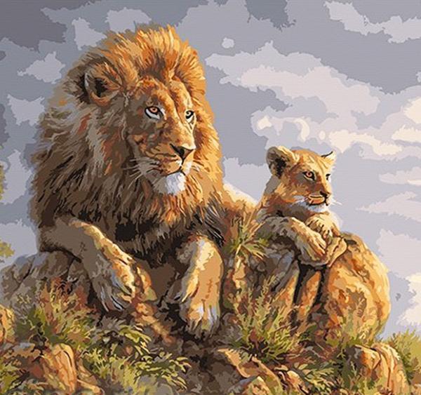 Картина по номерам Danko Toys на холсте 40х40 см Лев (KpN-02-06U) Картина по номерам Danko Toys на холсте 40х40 см Лев (KpN-02-06U)