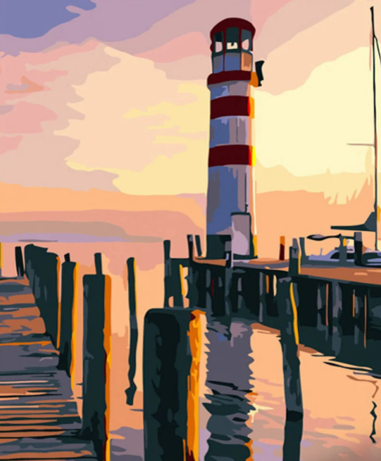 Картина по номерам Strateg Маяк на озере Нойзидль 40x50 см (GS725)