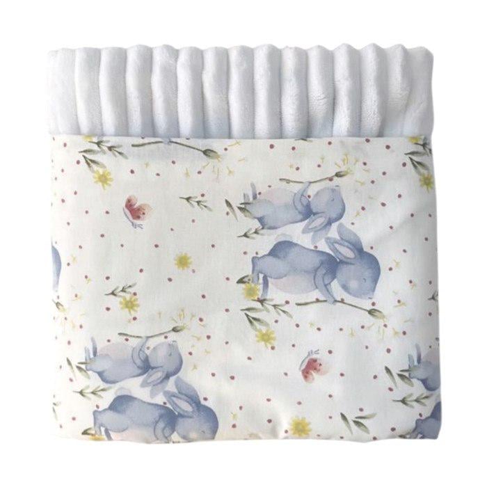 Плед Mommy Bag №32 Зайчики 100х80 см Блакитний/Білий (143797)