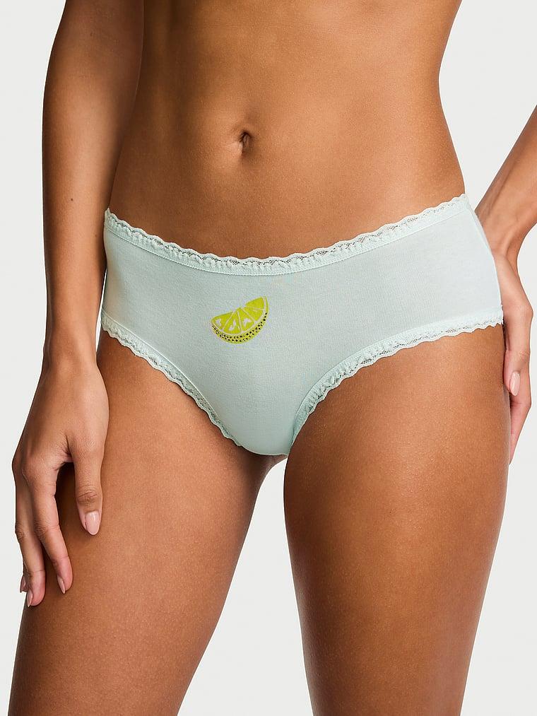 Трусики женские Victoria's Secret Cotton Shadow Stripe Lace-Waist Cheeky S Голубой (285132518221)
