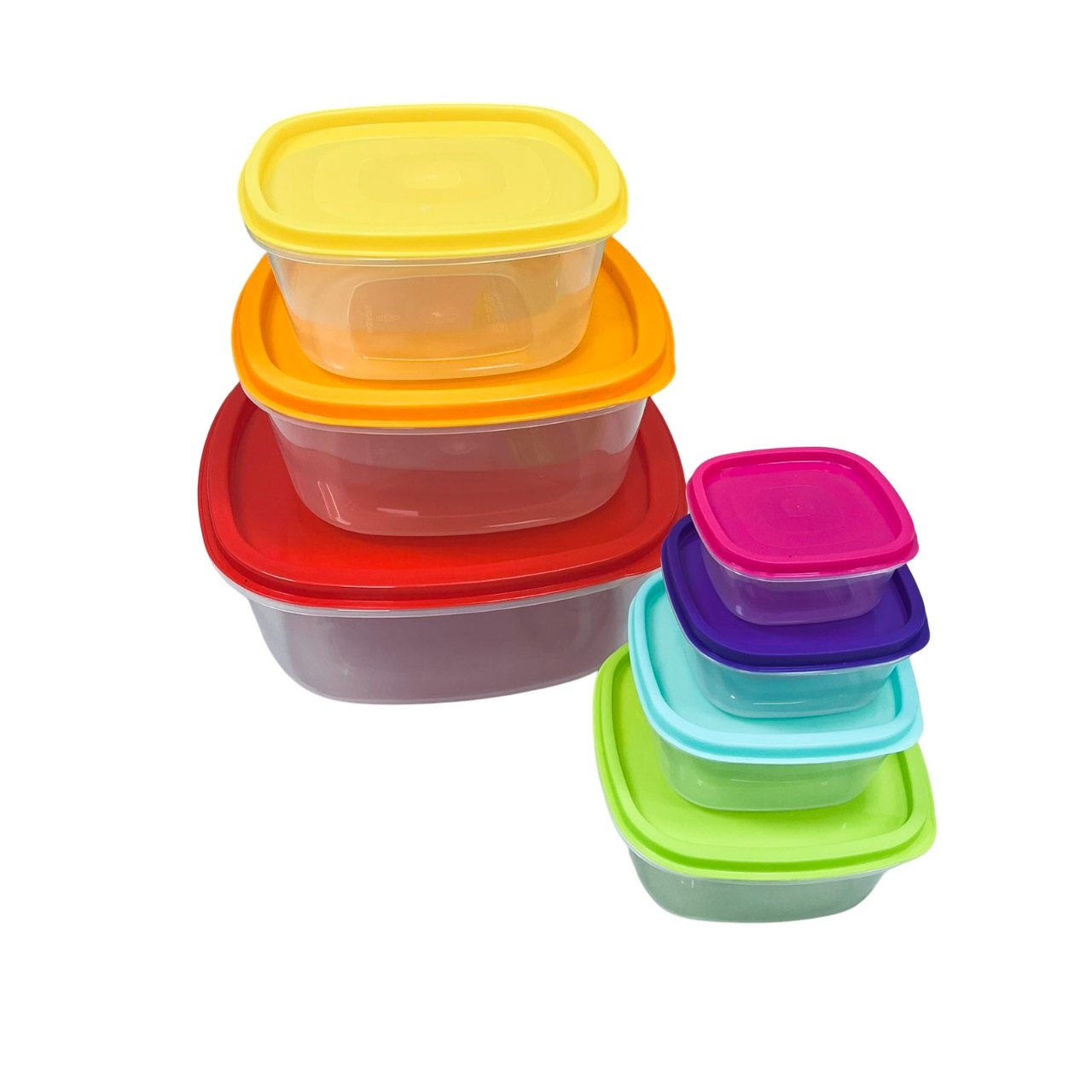 Набор контейнеров квадратный A-Plus 8012-7 7в1 Разноцветный (23741)