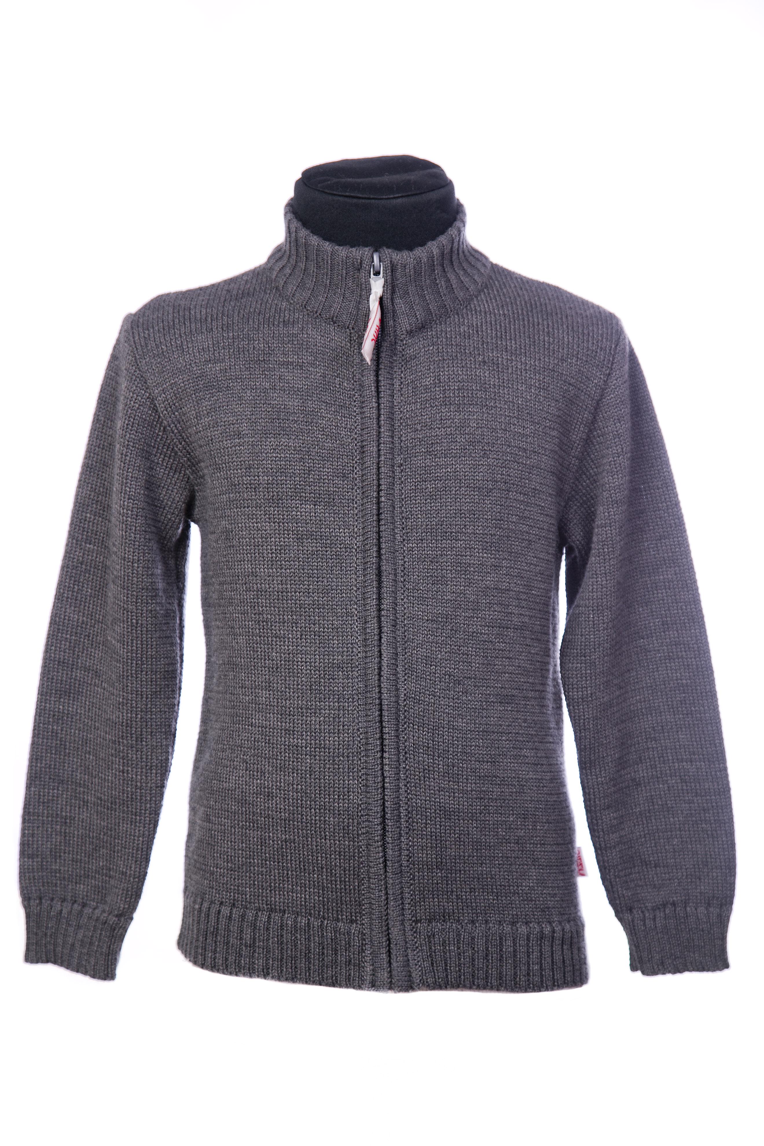 Детский жакет ДАЙС вязаный с молнией 134 см Серый